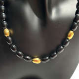 Napier Black and Gold Beaded Necklace