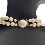 White Double Strand Beaded Necklace