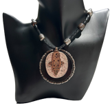Chico's Tribal Black Faux Leather Necklace