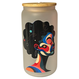 Vibrant Black Woman Frosted Glass #03