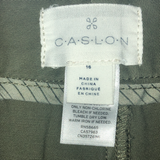 Caslon Olive Sarma Cotton Twill Shorts - Size 16
