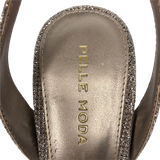 Pelle Moda Gold Shimmery Heeled Sandals - Size 6.5 - Women