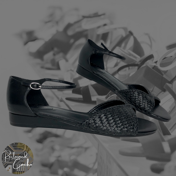 Bandolino Black Kendric Flat Sandals - Size 9 - Women