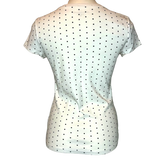 Tommy Hilfiger White and Black Polka Dot T-Shirt  - Size Medium