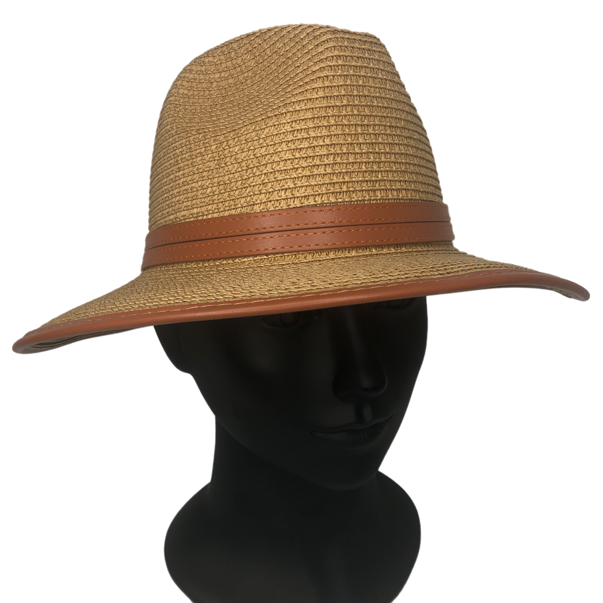 Riah Fashion Brown Straw Woven Fedora – Reclaimed Cache display picture 1