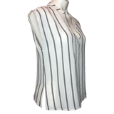 Forever 21 White and Black Striped Shirt - Size Small