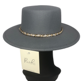 Riah Fashion Gray Boater Hat