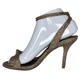 Pelle Moda Gold Shimmery Heeled Sandals - Size 6.5 - Women