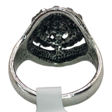 Silver and Multicolor Dome Rhinestone Statement Ring - Size 6.5