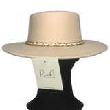 Riah Fashion Ivory Boater Hat