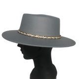 Riah Fashion Gray Boater Hat