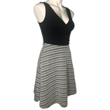 Gilli Black and White Fit and Flare Dress  - Size Extra Small (XS)