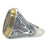 Silver and Gold Statement Ring - Size 10.5