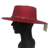 Riah Fashion Red Boater Hat