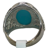 Silver Boho Ring with Light Blue Stone - Size 6.5