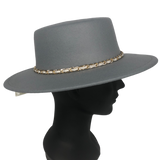 Riah Fashion Gray Boater Hat