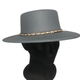 Riah Fashion Gray Boater Hat