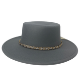 Riah Fashion Gray Boater Hat