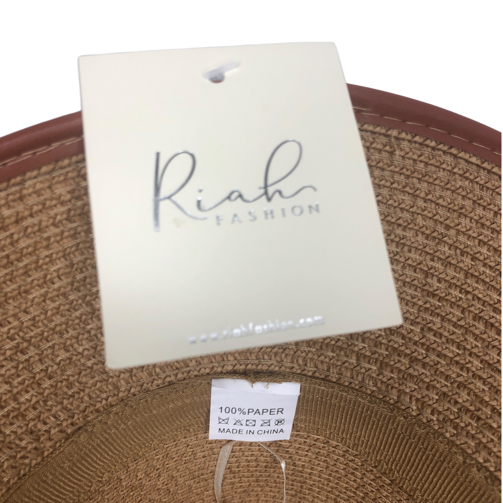 Riah Fashion Brown Straw Woven Fedora – Reclaimed Cache display picture 3