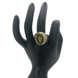 Silver and Gold Statement Ring - Size 10.5