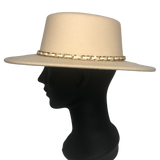 Riah Fashion Ivory Boater Hat