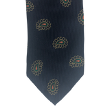 Navy Ribbed Paisley Tie