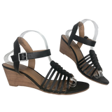 Susina Black Terra Wedge Sandals - Size 11 - Women