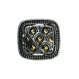 Silver and Gold Square Ring - Size 10
