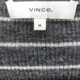 Vince Gray Wool Stripe Rib Knit Shirt - Size Medium