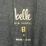 Belle by Kim Gravel Black Knit Pom Pom Top - Size Medium