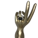 Black Stone Silver Ring - Size 9.5