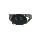 Black Stone Silver Ring - Size 9.5