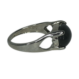 Black Stone Silver Ring - Size 9.5