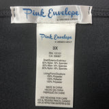 Pink Envelope Black High-Waisted Bikini Bottoms - Size 3X