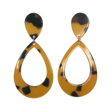 Orange and Black Teardrop Dangle Earrings