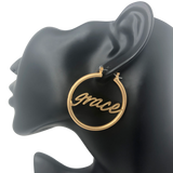 Matte Gold Grace Hoop Earrings