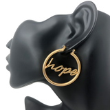 Matte Gold Hope Hoop Earrings