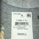 Holiday Family PJs Grey Winter Trees 2 Piece Set - Size Small