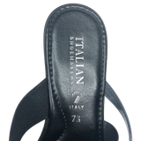 Italian Shoemakers Black and Gray Strappy Slip On Sandals - Size 7.5 - Women