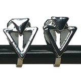 Silver Triangle Clip-On Stud Earrings