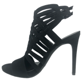 Jessica Simpson Black Relora Suede Caged Heel Sandals - Size 8.5 - Women