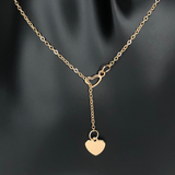 Gold Double Heart Slide Necklace
