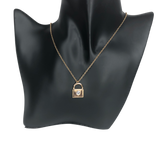 Gold Lock Charm Necklace