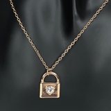 Gold Lock Charm Necklace