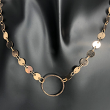 Gold Linked Disc with Hoop Necklace