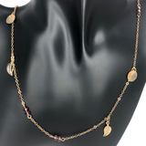 Gold Purple Leaves Necklace