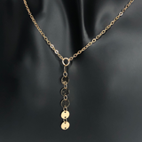 Gold Simple Disc Y Necklace