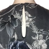 Zara Basic Navy Floral Sleeveless Shirt  - Size Small