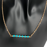 Gold Beaded Bar Necklace