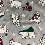Holiday Family PJs Grey, White Polar Bears 2 Piece Set - Size Small